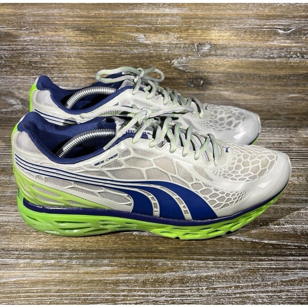 Puma Bioweb Elite Web Cage Gray Running Shoe 186437-06‎ Men's 11.5 NO INSOLES